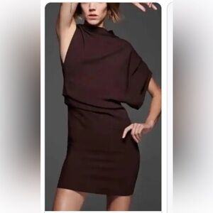 Zara Draped Asymmetric  One-Shoulder Mini Dress